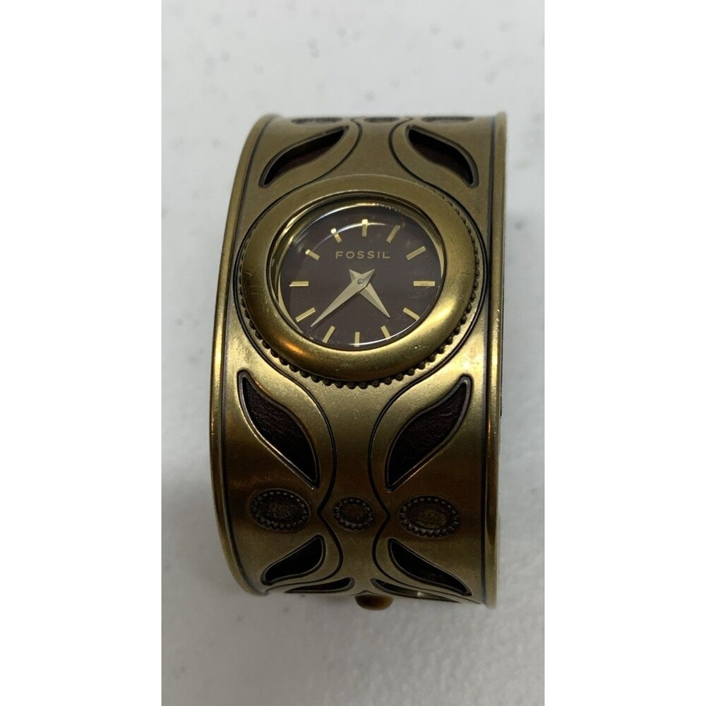 Vintage Fossil Womens Watch Cuff Leather Band 90’s Bracelet Western - Picture 12 of 12